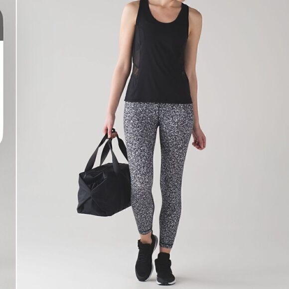 Lululemon Wunder under hi rise waist 7/8 tight leggings daisy white black 4 - Picture 3 of 8